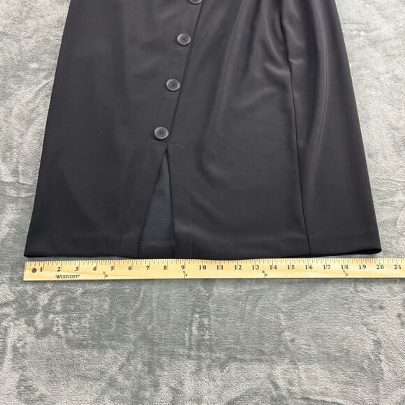 Joseph Ribkoff Skirt Women’s L Pencil Button Midi Asymmetrical Academia Black - Picture 10 of 12